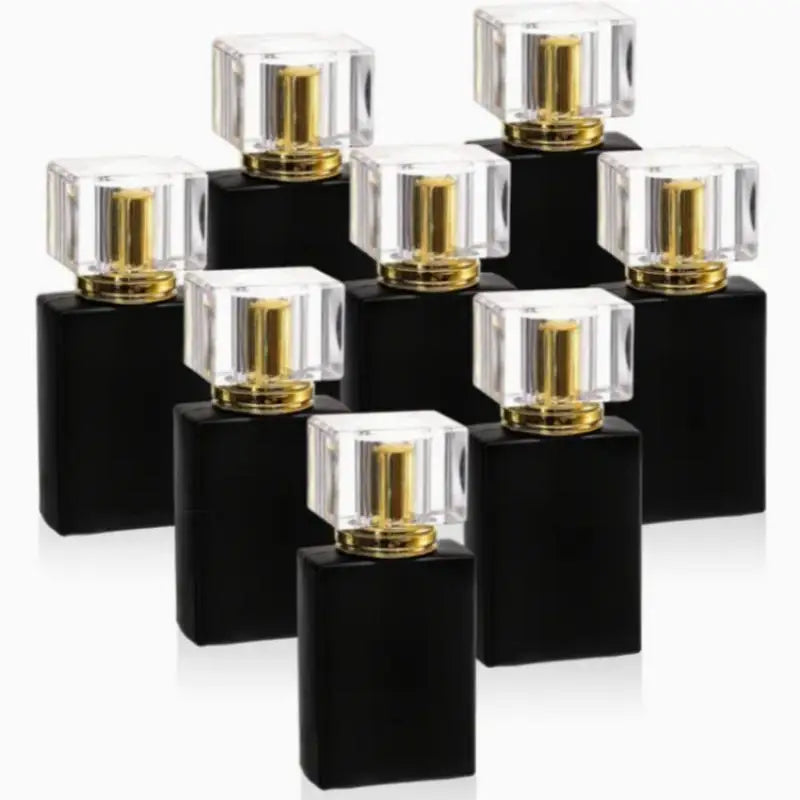 30/50ml Bright Black Perfume Bottle Glass Empty Bottle High-end Portable Spray Makeup Water Bottle Mist Peaceful Pleasures Health and Wellness