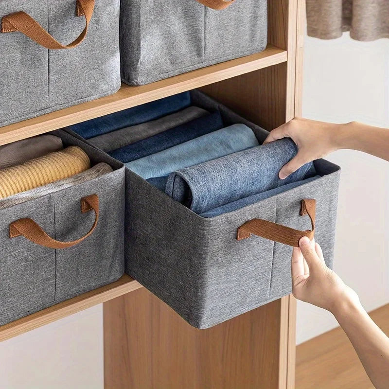 Folding Fabric Storage Box – Clothes, Toys & Cosmetics Organizer