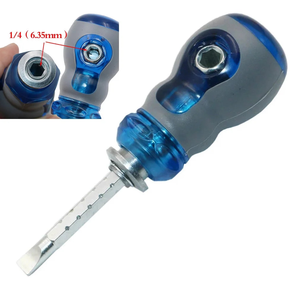 Short Handle Magnetic Screwdriver Chrome Vanadium Steel Mini Dual