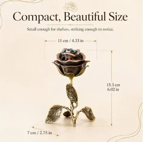 Antique Rose Incense Burner | Vintage Metal Aromatherapy Diffuser Incense Burner Peaceful Pleasures Health and Wellness army green