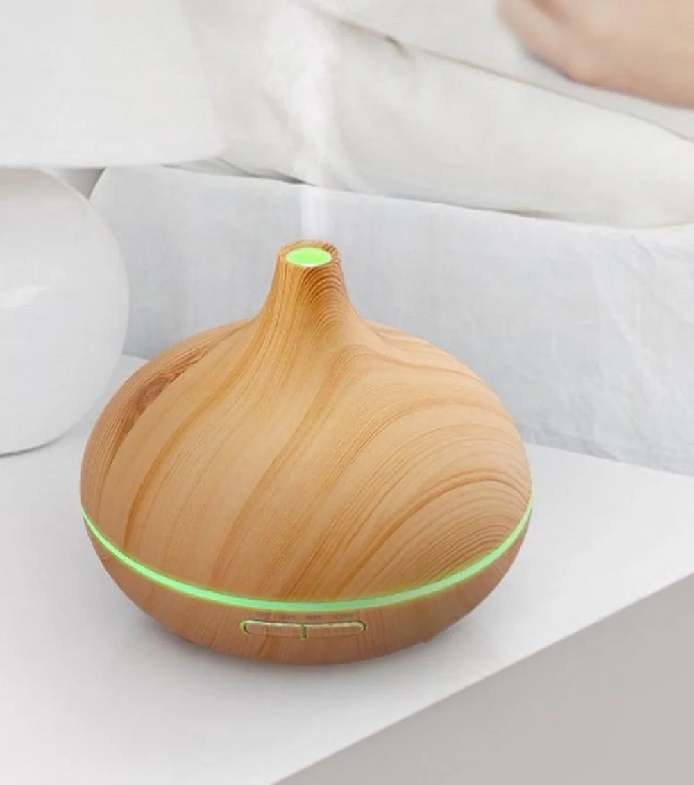 HOMEFISH 4 in 1 Air Humidifier with Starry Projector Aromatherapy Diffuser USB Rotate Projection Light Mist Maker Fogger Peaceful Pleasures Health and Wellness