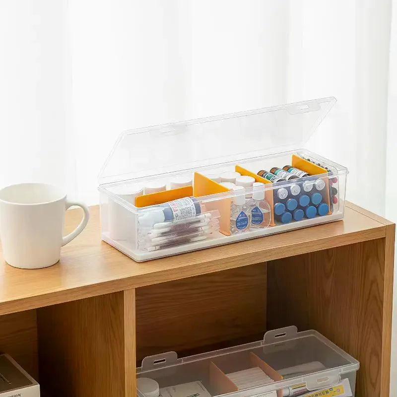 Clear Trading Card Storage Box with Compartments | Large