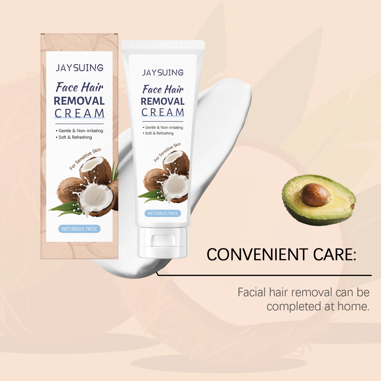 Coconut Facial Hair Removal Cream – Upper Lip & Chin | Jaysuing