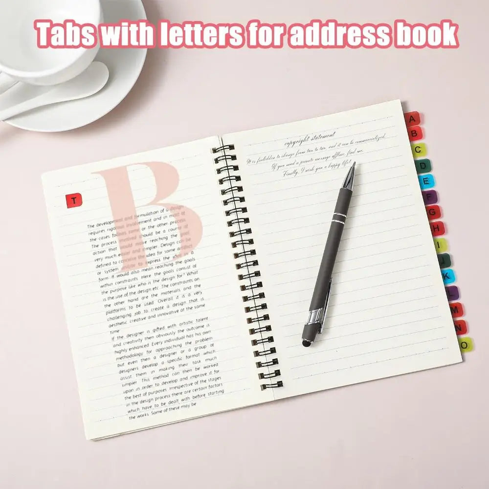 Colorful Alphabet Index Label Stickers Small Strips Study Alphabet Page Markers Waterproof Organizer Page Marker Sticky Flags Peaceful Pleasures Health and Wellness