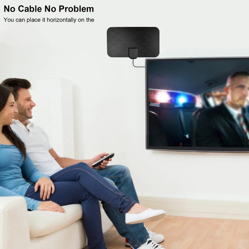 4K HD Indoor TV Antenna – High Gain Flat Design with EU Plug
