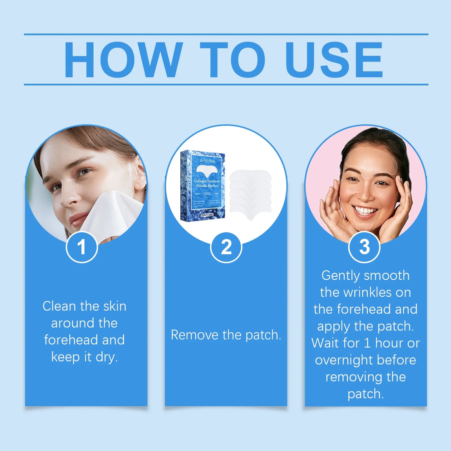 Anti Wrinkle Forehead Patch Frown Lines Remover Deeply Nourishing Firming Lifting Skin Anti-Aging Collagen Forehead Care Sticker Peaceful Pleasures Health and Wellness