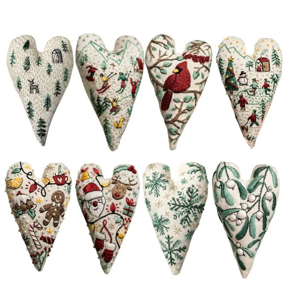 Christmas Heart Cross Stitch Embroidery Kit | Needle & Thread