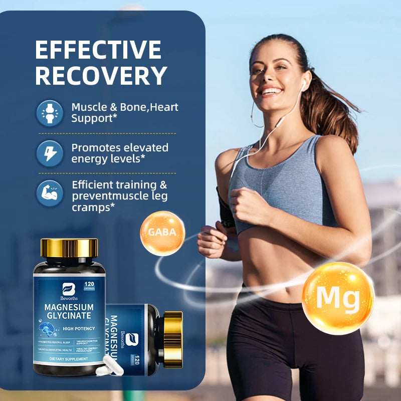BEWORTHS Magnesium with Ashwagandha & GABA – Sleep, Mood & Bone Support Dietary Supplement Peaceful Pleasures Health and Wellness