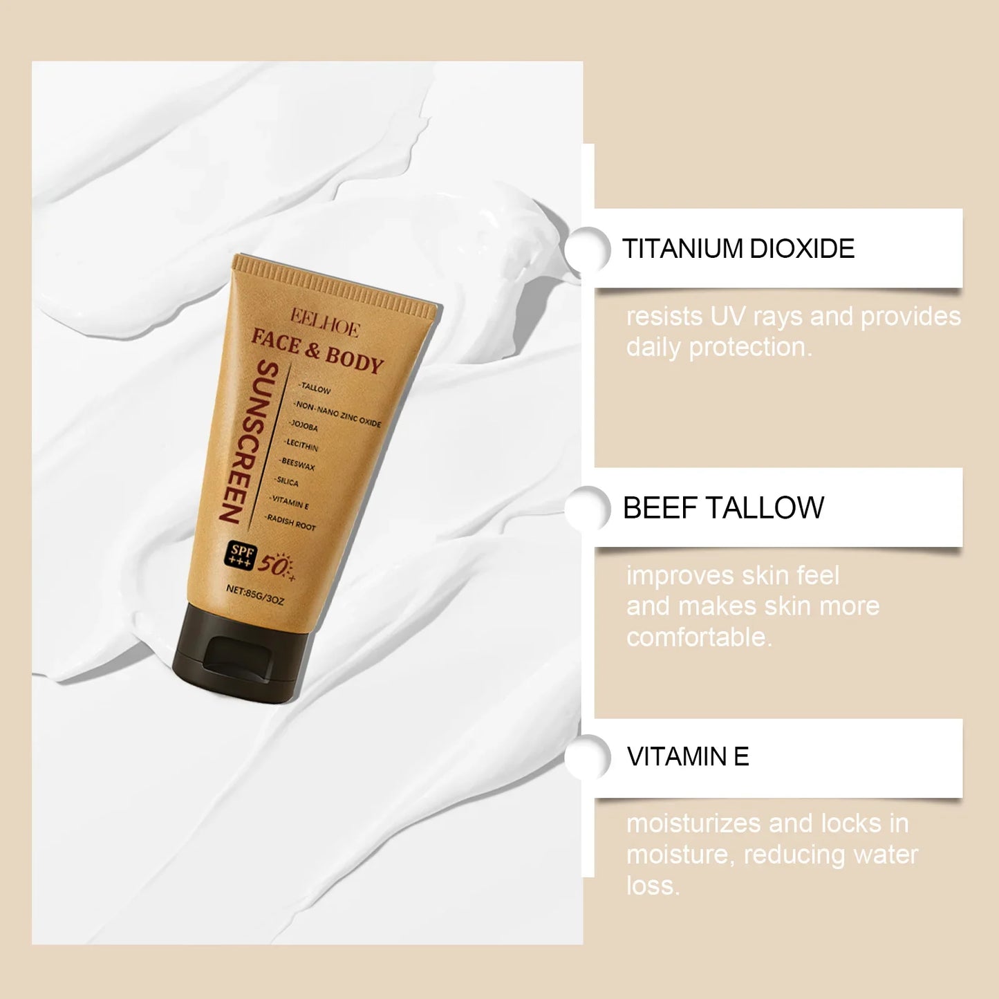EELHOE Cow Fat Protective Cream – UV Protection & Moisturizer
