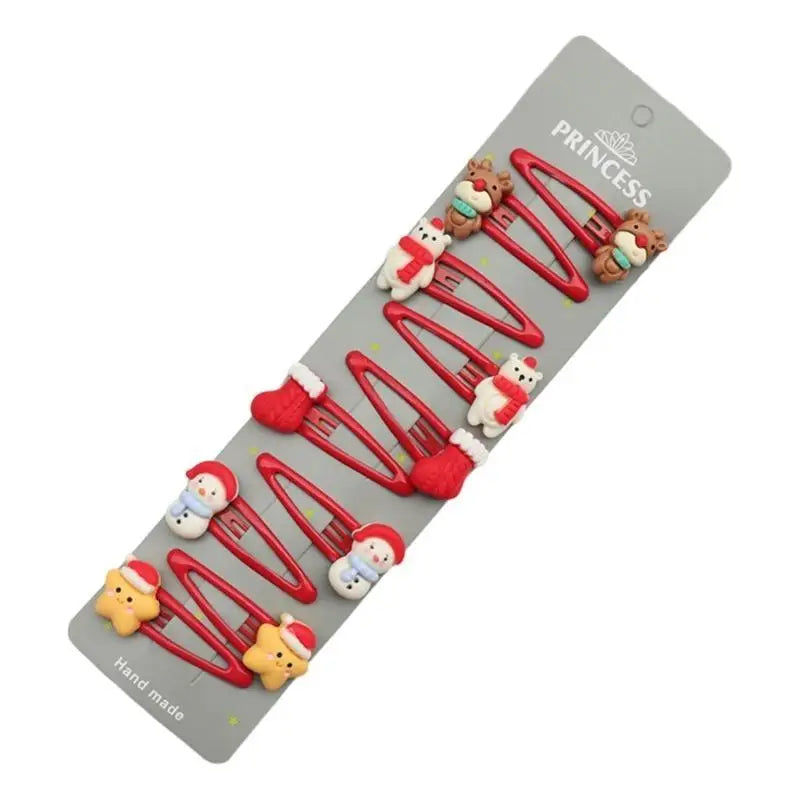 Christmas Hair Clips for Girls – Holiday Barrette Set 8–10pc