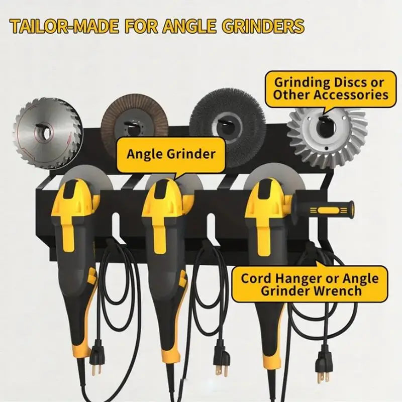 Angle Grinder Wall Storage Mount Wall Mount Angle Grinder Holder Stable Structure Storage Rack for Workshop Home Garage Backyard Peaceful Pleasures Health and Wellness