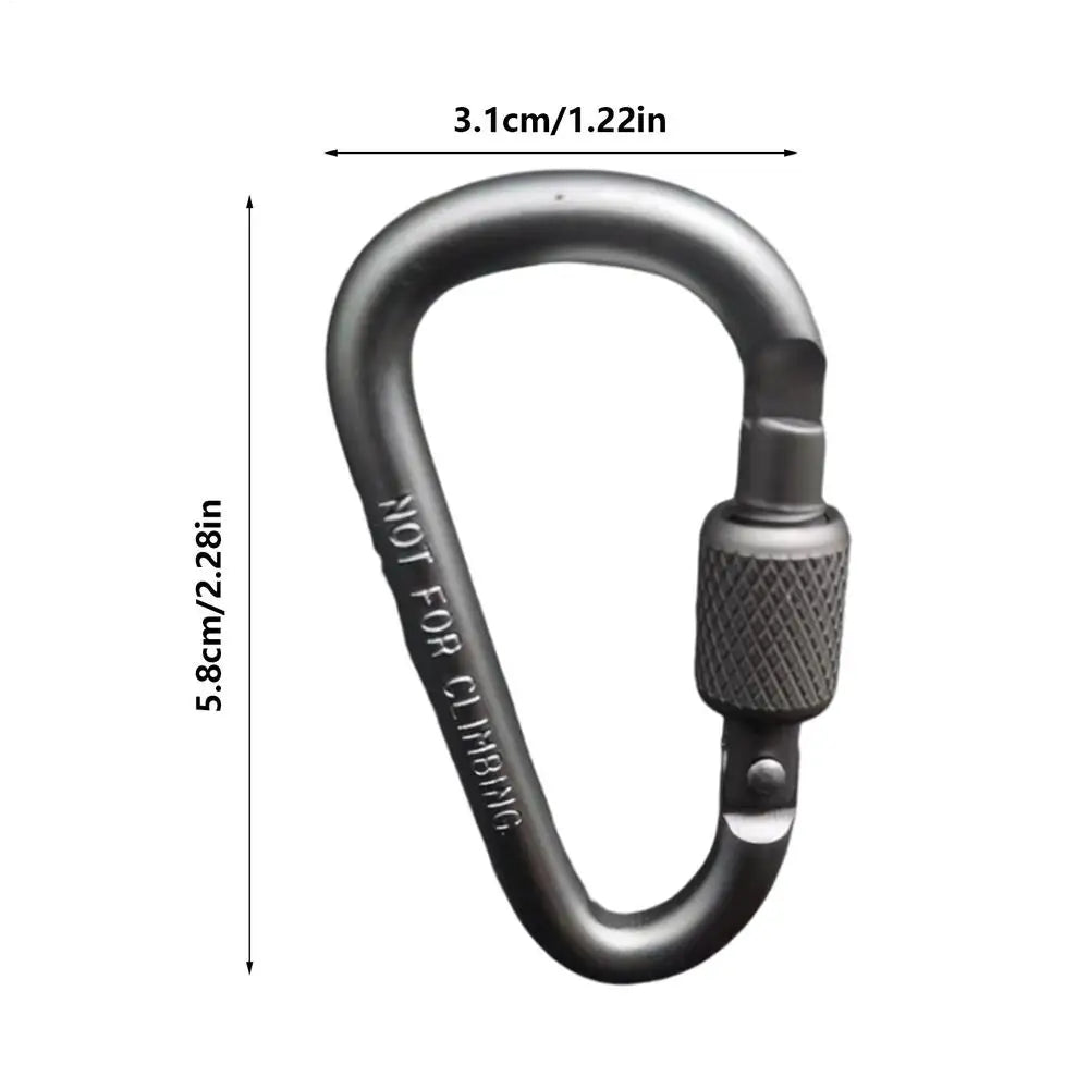 D-Shape Locking Carabiner – Aluminium Alloy Camping Hook Clip