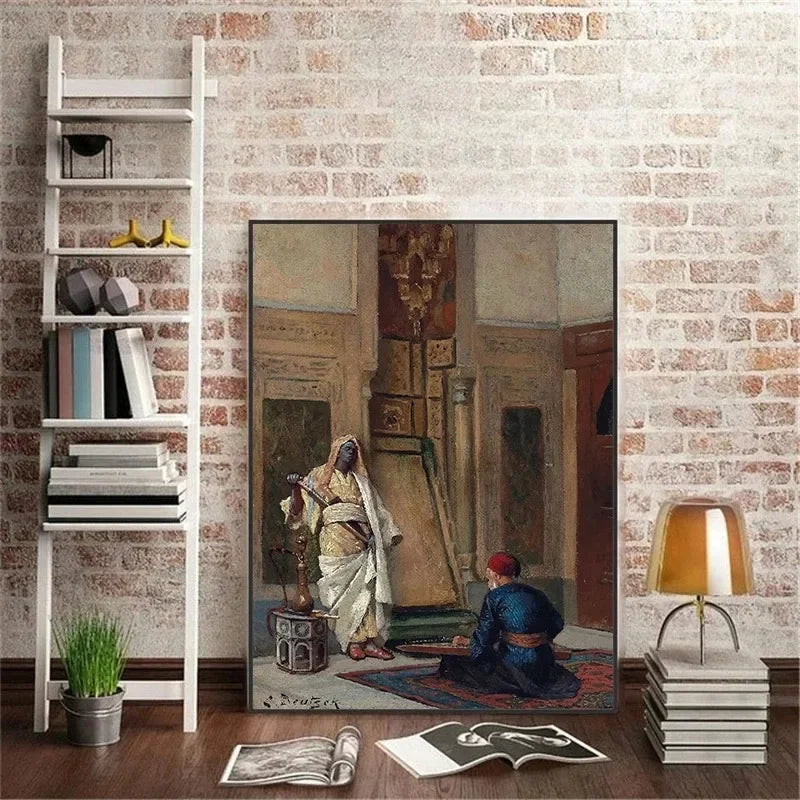 Canvas Painting Gerome Classic Artwork Arabs Living Landscape Poster Arabic Carpet Merchant Wall Art Pictures Home Decor Peaceful Pleasures Health and Wellness