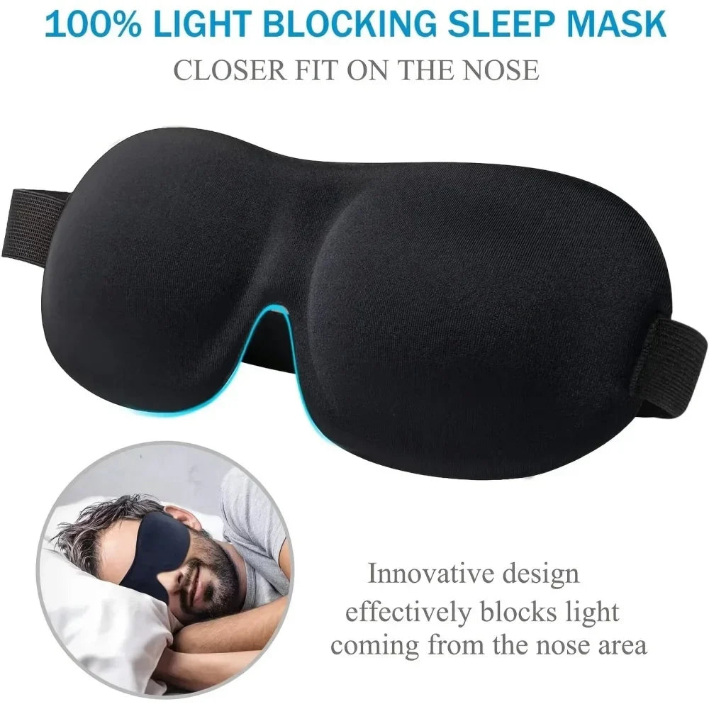 3D Sleep Mask – Memory Foam Blackout Eye Mask for Travel