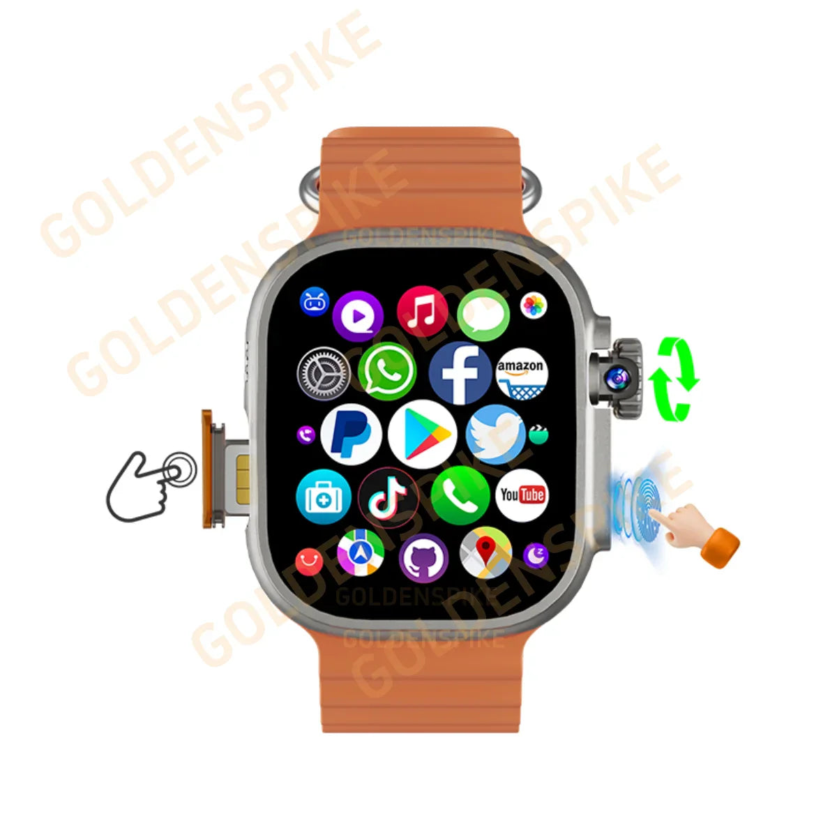 GOLDENSPIKE DW100 Pro 4G Android Smartwatch | AMOLED 128GB GPS