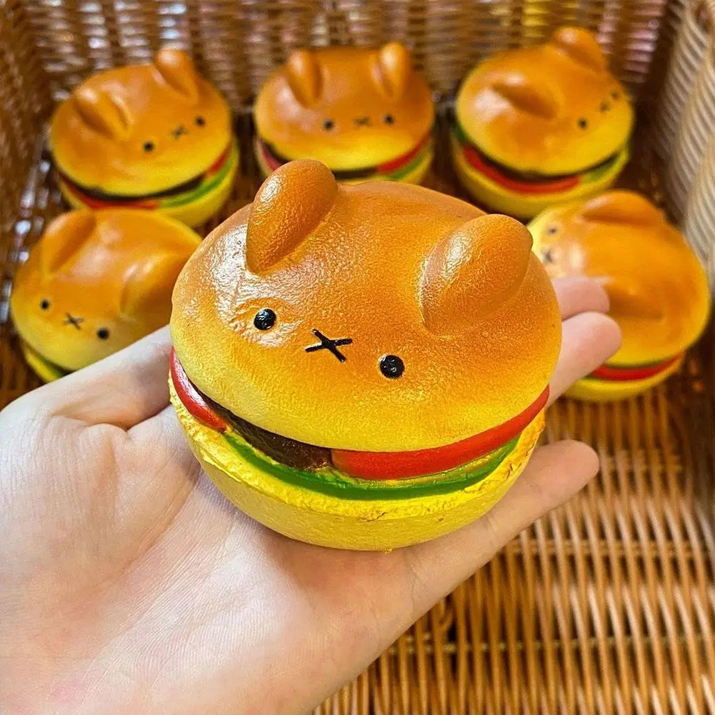 Simulation Bread Toast Squishy Toys, Cute Slow Rising PU Food Play Squeeze Toys, Stress Relief Fidget Toys for Kids Adults Peaceful Pleasures Health and Wellness
