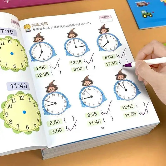 46 Pages Telling Time Math Practice Book Preschool Kindergarten Peaceful Pleasures Health and Wellness