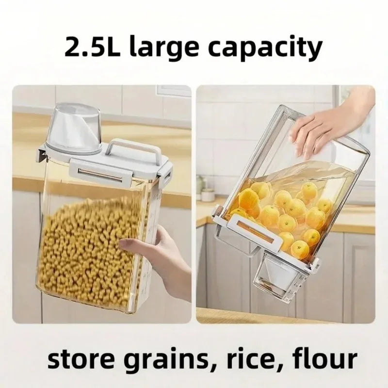2.5L Covered Moisture-proof Sealed Storage Container - Used for Grain, Nut, Flour, Rice Food Storage Boxes Peaceful Pleasures Health and Wellness