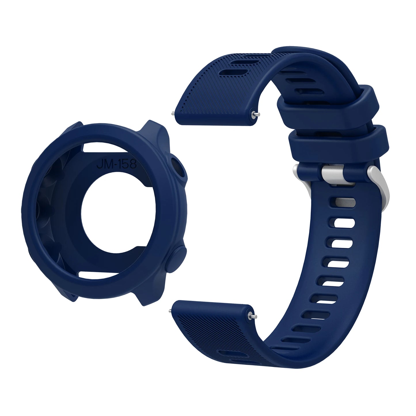 Silicone Strap For Garmin Forerunner 158 55 Replacement Watch Band + Protective Case Shell Peaceful Pleasures Health and Wellness Deep Blue Case Strap Forerunner 158 55