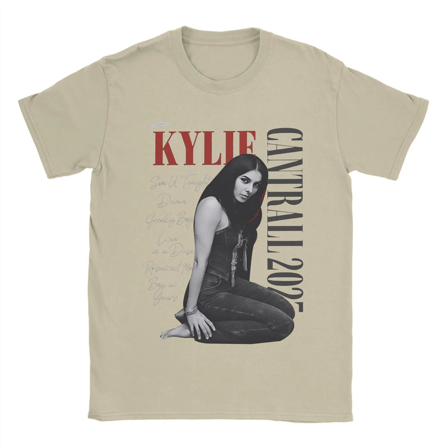 Men Kylie Cantrall T Shirts Collide Tour 2025 100% Cotton Clothing Hipster Short Sleeve Round Collar Tees Classic T-Shirt Peaceful Pleasures Health and Wellness Khaki M