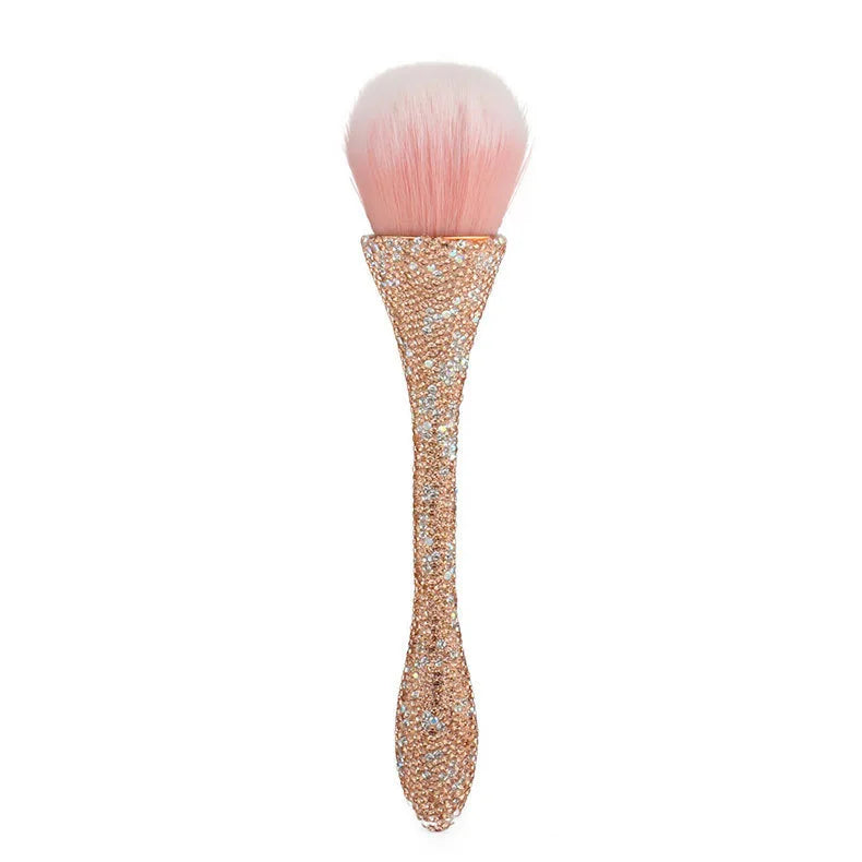 Professionals Nails Art Brush Luxurious Glitter Handle Nail Brush Dust Cleaning Make Up Brush Manicure Accessories Tools Peaceful Pleasures Health and Wellness Champagne Gold