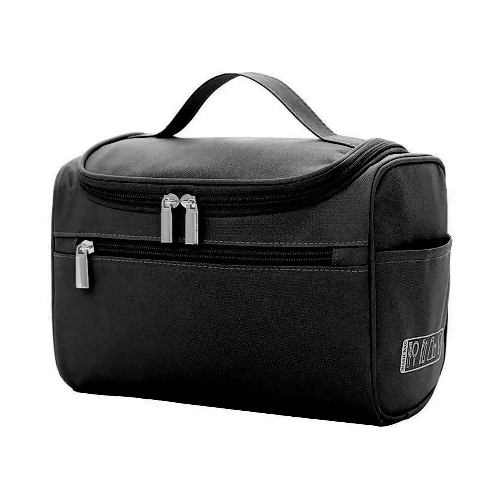 Travel Wash Makeup Bag,Large Capacity Cosmetic Organizer Waterproof Toilet Bag Portable Durable Toiletry Bag for Daily Use Peaceful Pleasures Health and Wellness Black