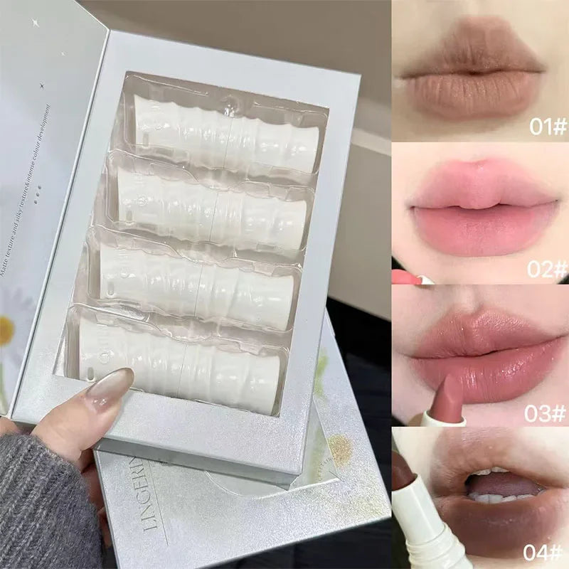 QIBEST Matte Lipstick Long Lasting Waterproof Lip Stick Smudge-free Classic Highly Pigmented Velvet Finish Shiny Lip Tint Makeup Peaceful Pleasures Health and Wellness