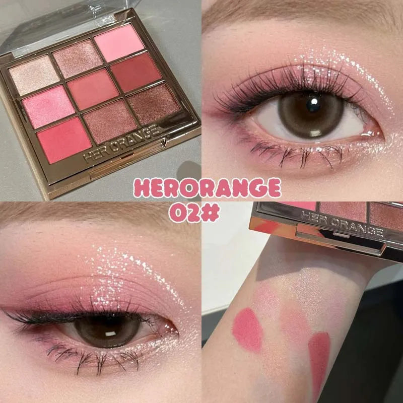 9-Color Smoky Eyeshadow Palette | Shimmer, Matte & Glitter