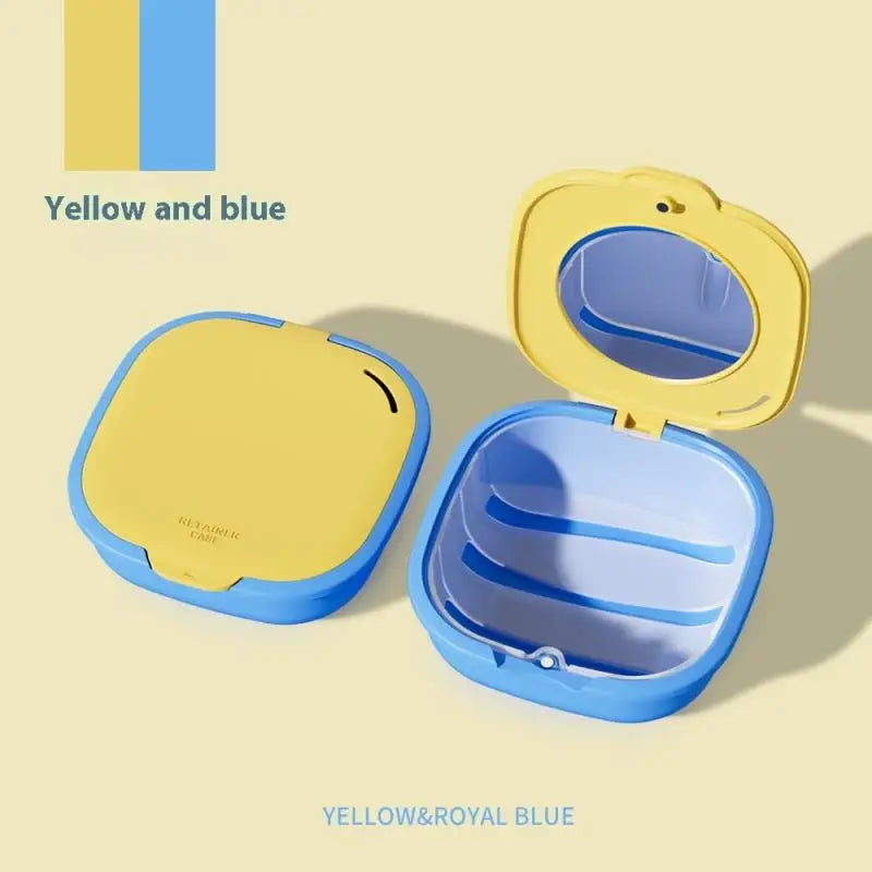 Retainer Case with Drain Basket & Mirror | Portable Dental Box