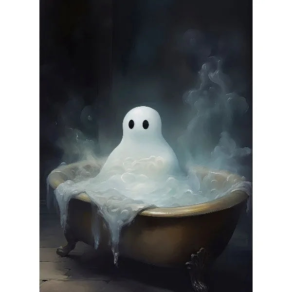 Vintage Spooky Halloween Prints Poster Dark Ghost Pumpkin Autumn Canvas Painting Moody Wall Art Gallery Living Room Home Deco Peaceful Pleasures Health and Wellness 3 40x60cm Unframed