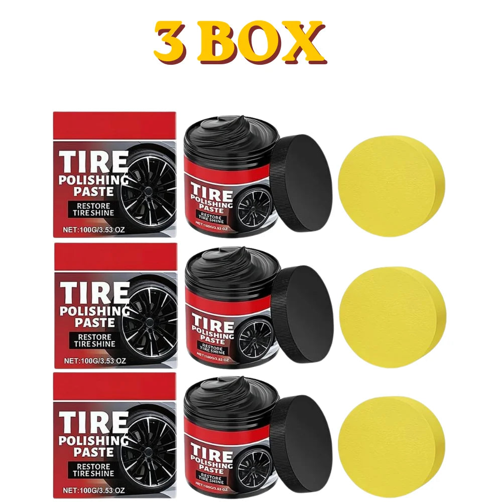 Tire Dressing Paste – UV Protection, Anti-Crack Gloss Wax Kit