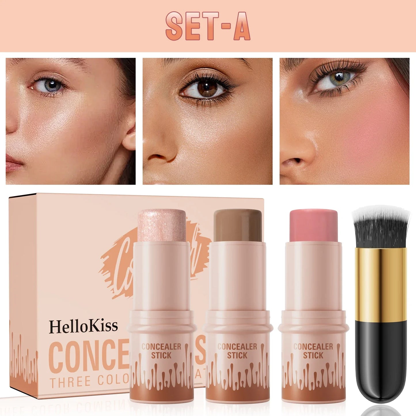 Hello Kiss Contour & Highlight Stick Set – Matte Waterproof