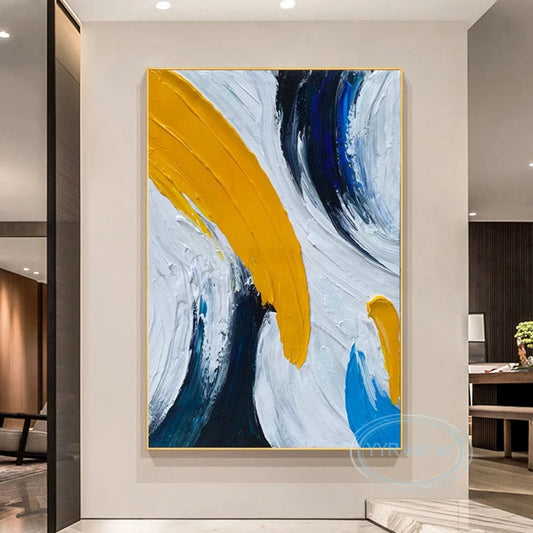 Hand-Painted Abstract Oil Painting | Large Canvas Wall Art Abstract Canvas Painting Peaceful Pleasures Health and Wellness