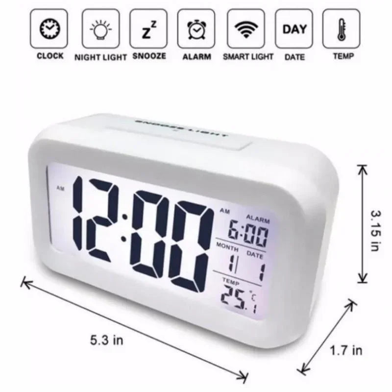 Digital LCD Alarm Clock with Calendar Thermometer Peaceful Pleasures Health and Wellness