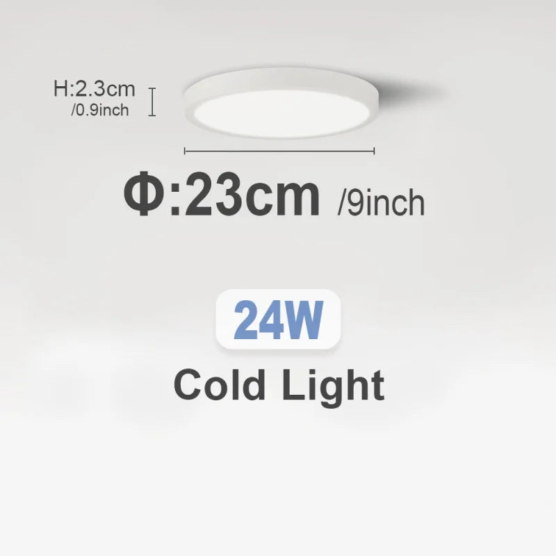 Ultra-Thin LED Ceiling Light 23/30cm | Dimmable Remote