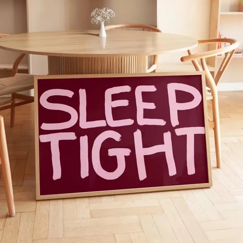 Sleep Well Minimalist Canvas Wall Art Print | Bedroom Decor