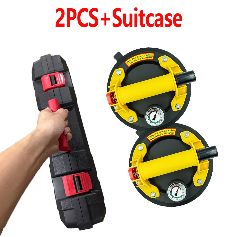 2Pcs 8 Inch Glass Suction Cup Heavy Duty Vacuum Lifter Max Load 250KG for Glass Marble Tile Granite Window Handling Peaceful Pleasures Health and Wellness YELLOW