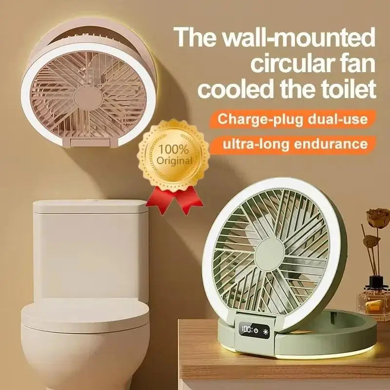 2025 Multi-Functional Electric Fan with LED Display Wireless Portable Home Silent Ventilation Desktop & Wall Mounted Cooling Fan Peaceful Pleasures Health and Wellness