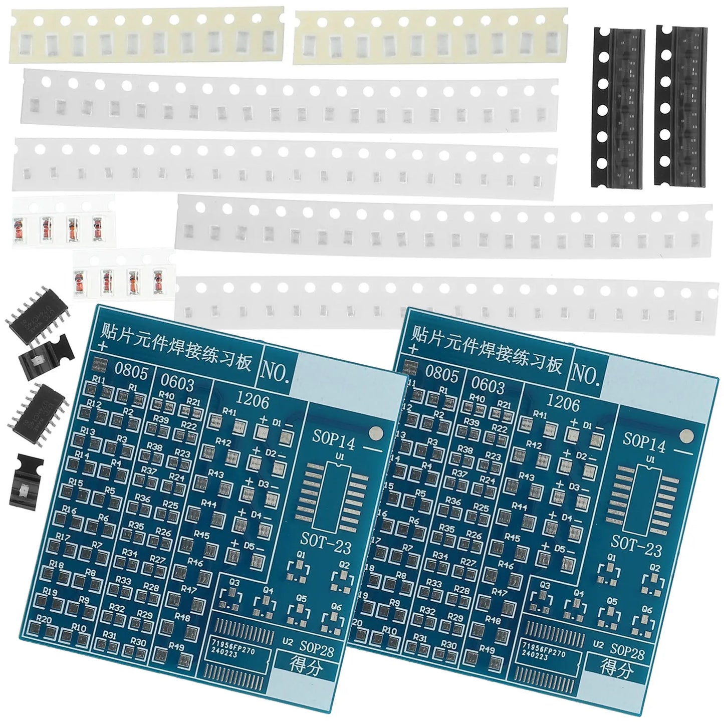 2Sets Soldering Practice Kit Component Welding Board DIY Kit for Beginners Professionals Portable Lightweight Electronic Peaceful Pleasures Health and Wellness