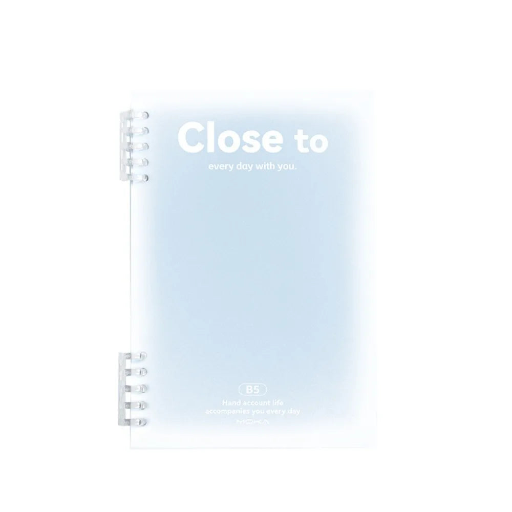 Simple Stationery A5/B5 Binder Notebook Horizontal Line Gradient Color Kawaii Loose-Leaf Notebook 60 Sheets PVC Cover Peaceful Pleasures Health and Wellness