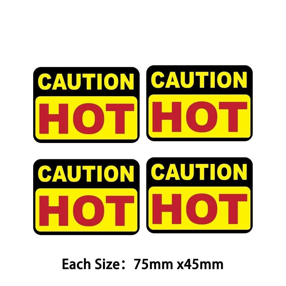 Pack of 4 70mmx50mm Caution Hot Warning Safety Decal Stickers Peaceful Pleasures Health and Wellness