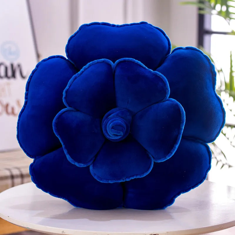 Large Rose Shaped Throw Pillow | Floral Decorative Sofa Cushion