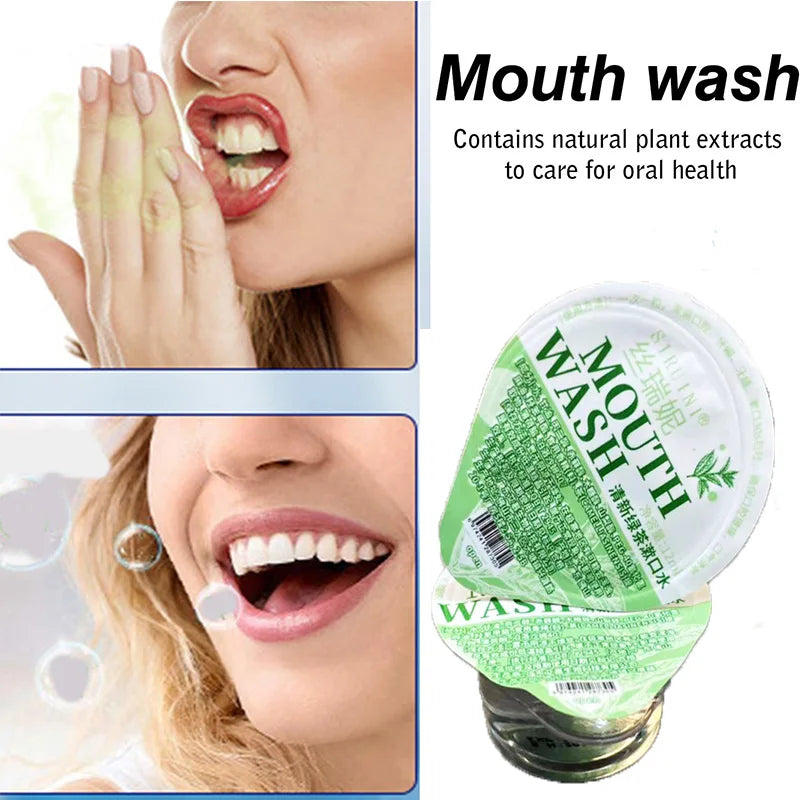 10PCS Jelly Cup Mouthwash Independent Set with Green Tea Flavor 12ml Clean Oral Portable Disposable Peaceful Pleasures Health and Wellness
