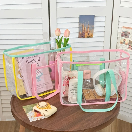 Transparent PVC Beach Bag – Waterproof Large Tote for Women