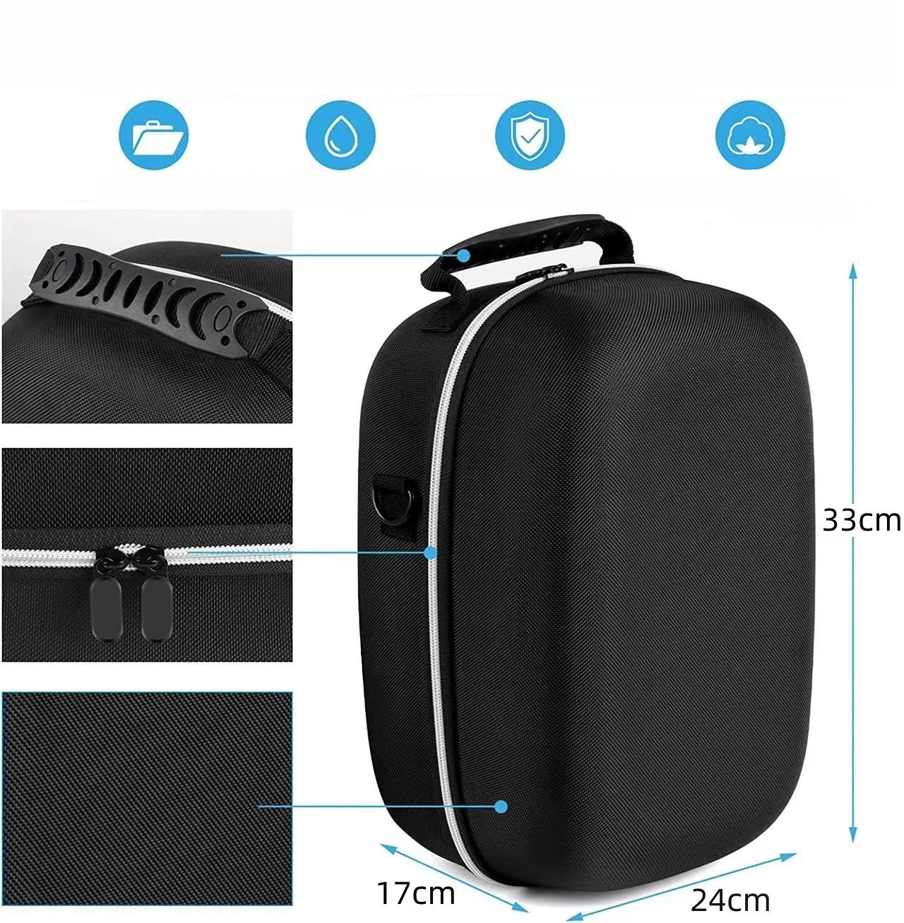 For PSVR2 Glasses Storage Bag Shoulder Large Capacity Hard Bag For PS5 VR2 Portable Multifunctional EVA Hard Case Storage Bag Peaceful Pleasures Health and Wellness