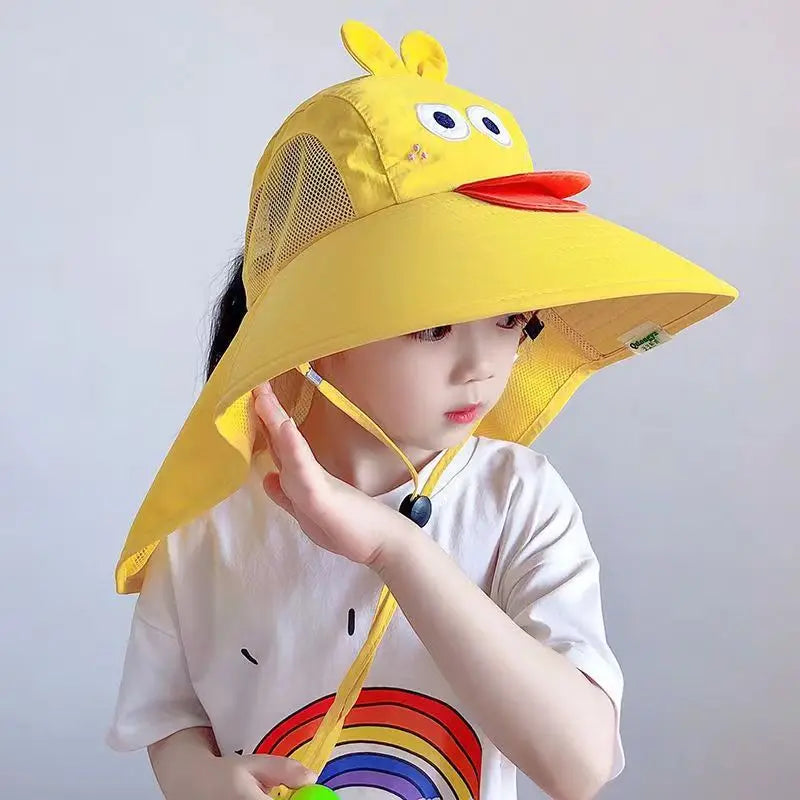 Kids UPF 50+ Sun Hat Wide Brim Neck Flap | Beach Summer Cap