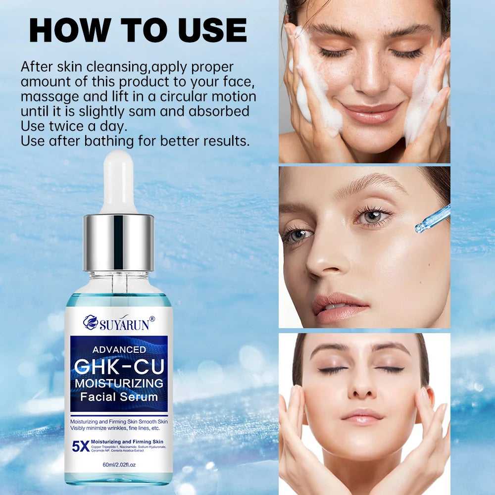 SUYARUN GHK-CU serum - Anti-aging facial moisturizer, firming and moisturizing for all skin types, suitable for men and women. Peaceful Pleasures Health and Wellness