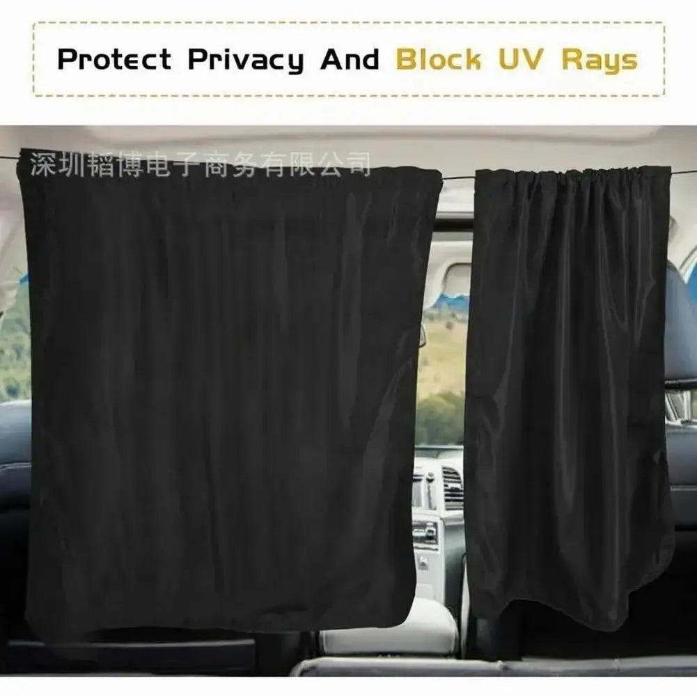 4-Pack Black Car Privacy Curtains | UV & Heat Block Shades