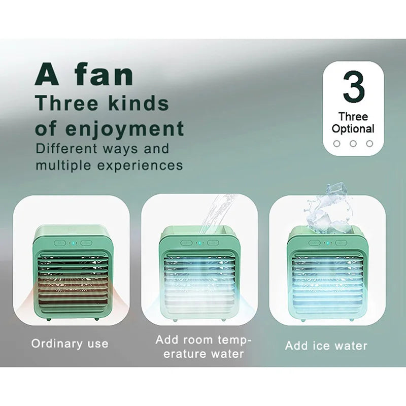 Customized USB Electric Humidify Small Air Conditioning Fan Desktop Cooling Rechargeable for Household Car & Outdoor Use Peaceful Pleasures Health and Wellness