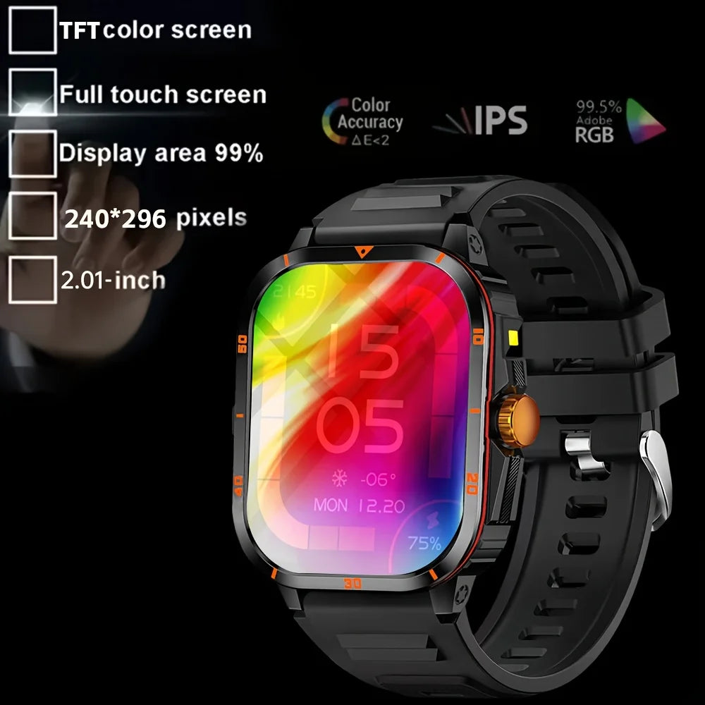 ERUN Men's Sports Smartwatch – LED Flashlight, Call & SMS
